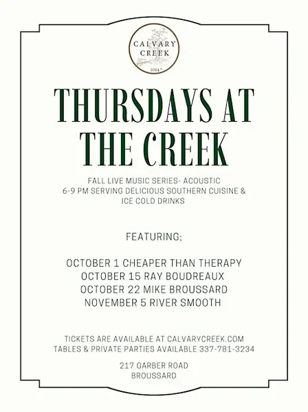 Thursdays at the Creek Featuring  River Smooth