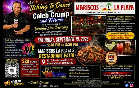 Line Dancing With Itching To Dance®  Caleb Crump & Friends Sat.Sept 19,2026