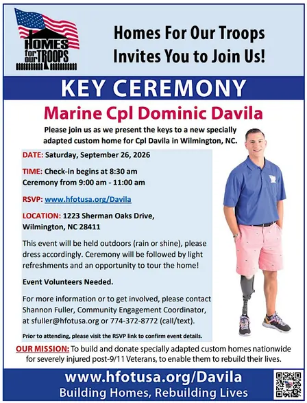 Key Ceremony for Marine Cpl Dominic Davila