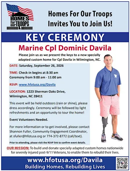Key Ceremony for Marine Cpl Dominic Davila
