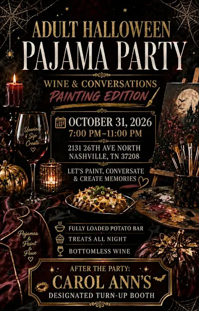 Adult Halloween Pj paint party