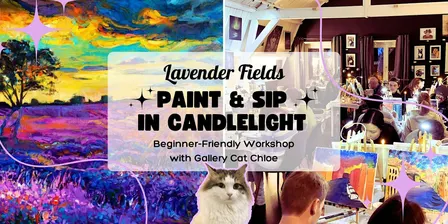 Paint & Sip in Candlelight with gallery cat - beginner-friendly