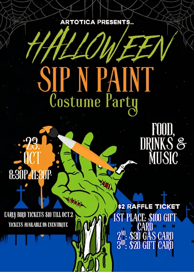 Halloween costume paint n sip