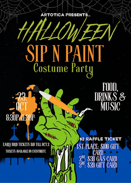 Halloween costume paint n sip