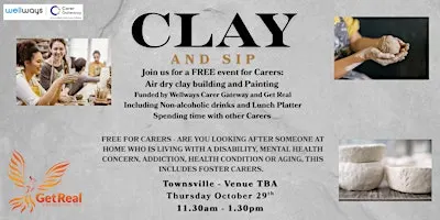 FREE Clay & Sip event (non-alcoholic) for Carers in Townsville
