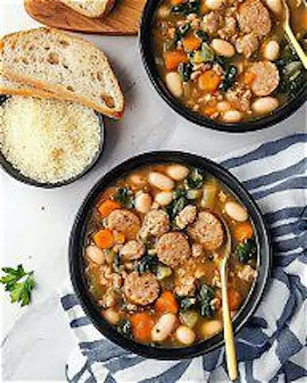 October 10th 4pm White Bean & Sausage Stew with Roasted Pears