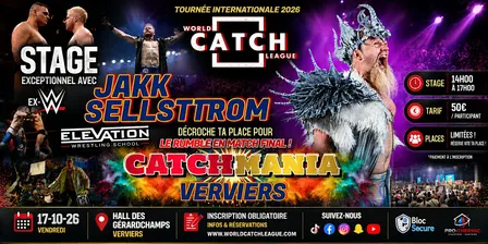 STAGE DE CATCH PROFESSIONNEL - ex WWE JAKK SELLSTROM