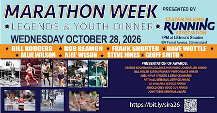 Marathon Week Legends Dinner presented by Staten Island Running Association
