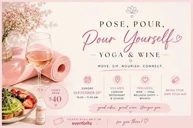Yoga, Wine and Brunch Yoga by The Lake