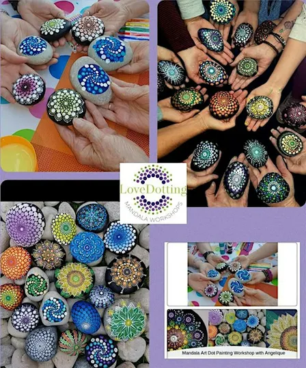 Love Dotting Mandala Workshops in Dorset - Create Your Own Mandala Stone