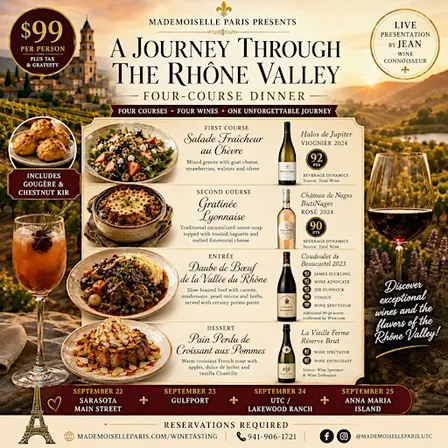 Rhone Valley Wine Dinner - A French Wine Experience in UTC