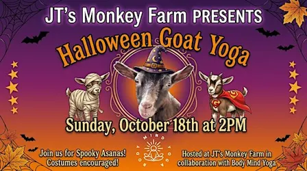 Halloween Goat Yoga at The Monkey Farm