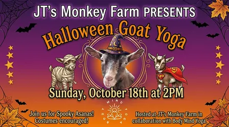 Halloween Goat Yoga at The Monkey Farm