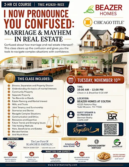 TREC 2hr CE - I Now Pronounce You Confused; Marriage/Mayhem In Real Estate