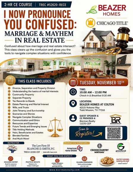 TREC 2hr CE - I Now Pronounce You Confused; Marriage/Mayhem In Real Estate