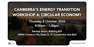 Canberra's Energy Transition Workshop 4: Circular Economy