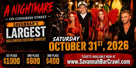 A Nightmare on Congress Street ~ Halloween Themed Bar Crawl ~ Savannah, GA.