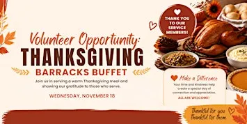 Volunteer Opportunity - November Barracks Buffet