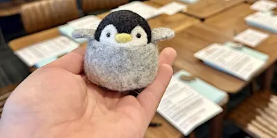 Needle felt Meep the Penguin workshop