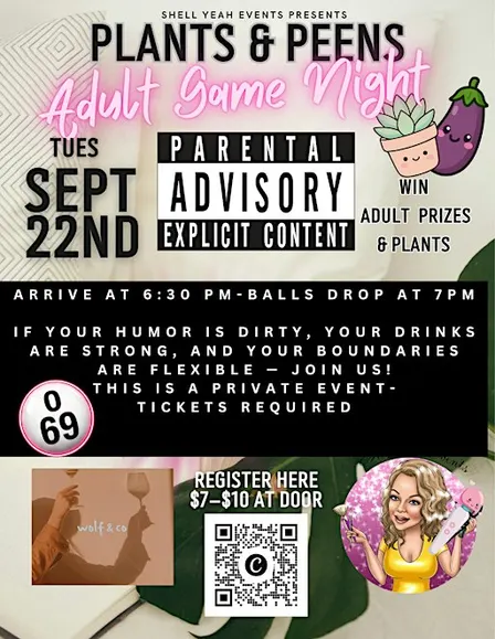 Plants & Peens Adult Game Night I Wolf & Co