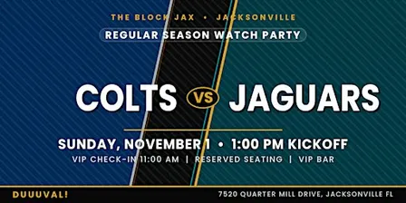 Jags Watch Party: COLTS vs JAGS 1:00PM
