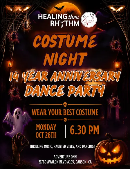 Costume Night Anniversary Bash w/Healing Thru Rhythm
