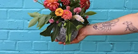SUNSET BLOOMS: An Upcycled Vase + Floral Arrangement Workshop