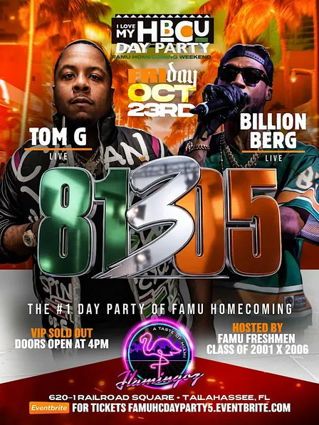 "I LOVE MY HBCU" DAY PARTY 5 - FAMU HOMECOMING EDITION W/ ICEBERG + TOM G