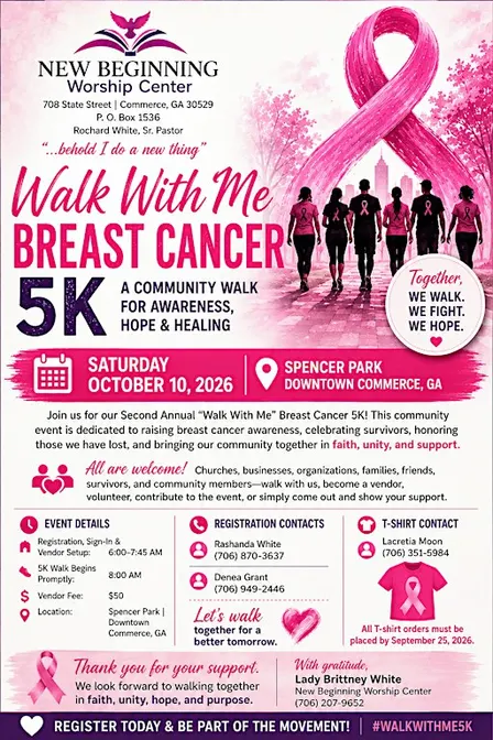 “Walk With Me” Breast Cancer 5K Walk