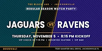 Jags Watch Party: JAGS vs RAVENS 8:15PM