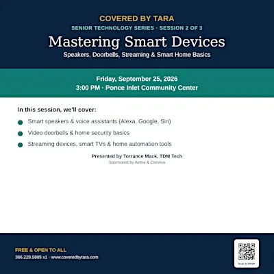 Free Senior Technology Series: Mastering Smart Devices Fri, Sept 25 at 3 PM