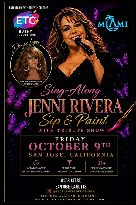 JENNI RIVERA SIP & PAINT WITH 2 HOUR TRIBUTE SHOW
