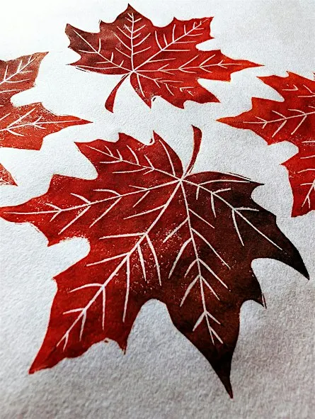 Autumn lino printing workshop for beginners