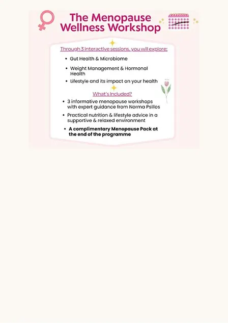 The Menopause Wellness Workshop- October 15th, 22nd & 29th