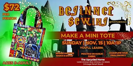 WHITTIER Harry Potter Beginner Sewing Workshop