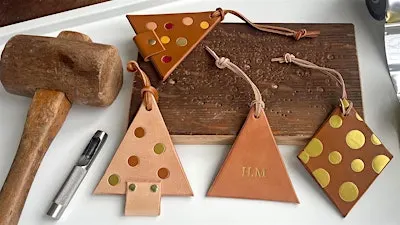 Personalised Leather Tree Decorations
