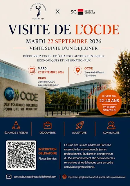 Visite de l'OCDE et déjeuner du Club des Jeunes Cadres Paris 16
