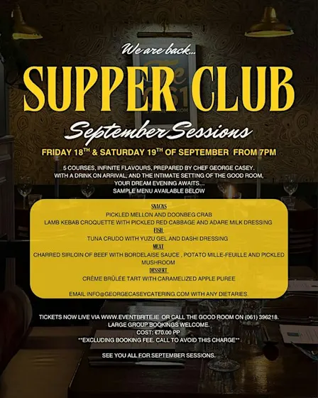 Supper Club September Sessions at The Good Room ft George Casey