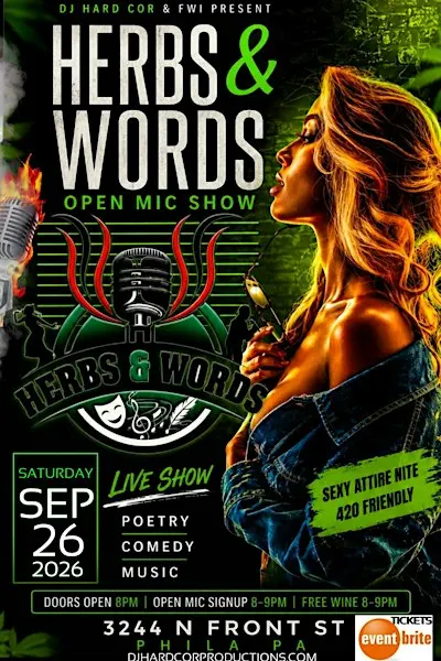 HERBS & WORDS OPEN MIC SHOW OCTOBER