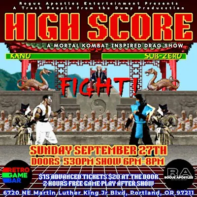 HIGH SCORE: A Mortal Kombat Inspired Drag Show At Retro Game Bar