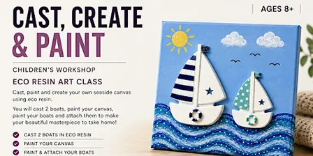 Children's Sail Boat Canvas & Resin Art Workshop