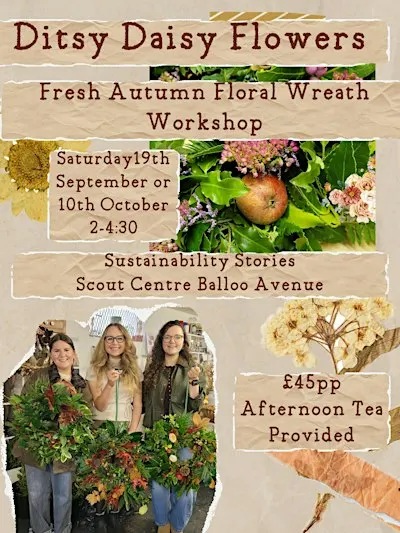 Autumn wreath & afternoon tea