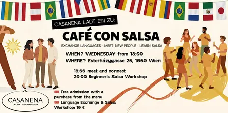 CAFÉ CON SALSA - Language exchange + Salsa Lesson