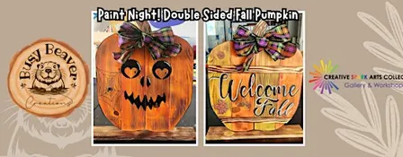 Paint Night!  Double Sided Porch Pumpkin