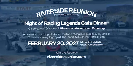 Riverside Reunion Night of Racing Legends Gala Dinner