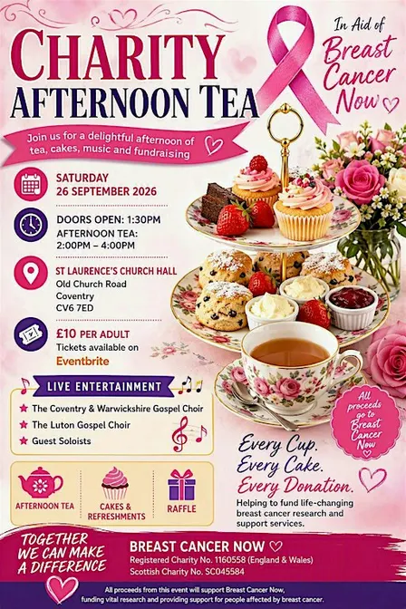 Charity Afternoon Tea for Breast Cancer Now