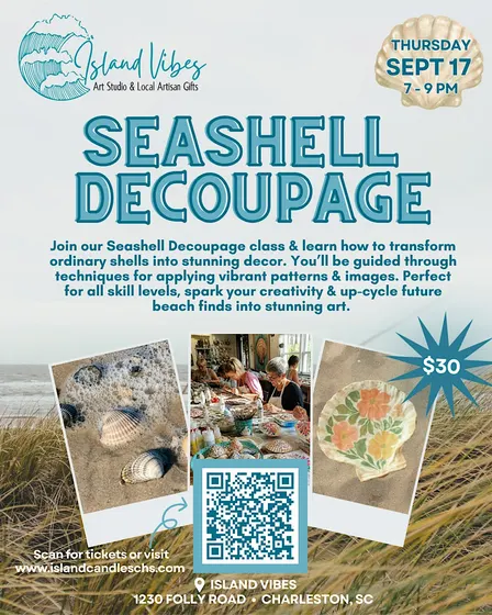 Seashell Decoupage art class @Island Vibes
