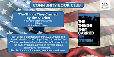Community Book Club discussion of 'The Things They Carried' by Tim O'Brien