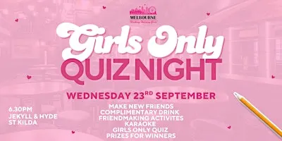 Girls Only Quiz Night | Melbourne Working Holiday Girls