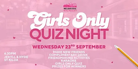 Girls Only Quiz Night | Melbourne Working Holiday Girls